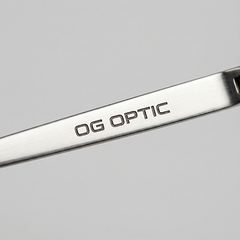 Metal eyewear frame laser logo